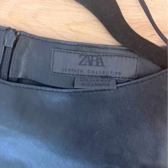 100% LEATHER SHORT DRESS ZW COLLECTION - Picture 3 of 5